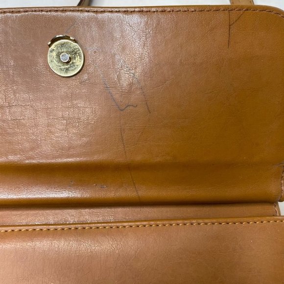 Vintage Belle Rose Black Leather Crossbody Bag Multi Pocket Organizer Handbag u - Picture 9 of 11